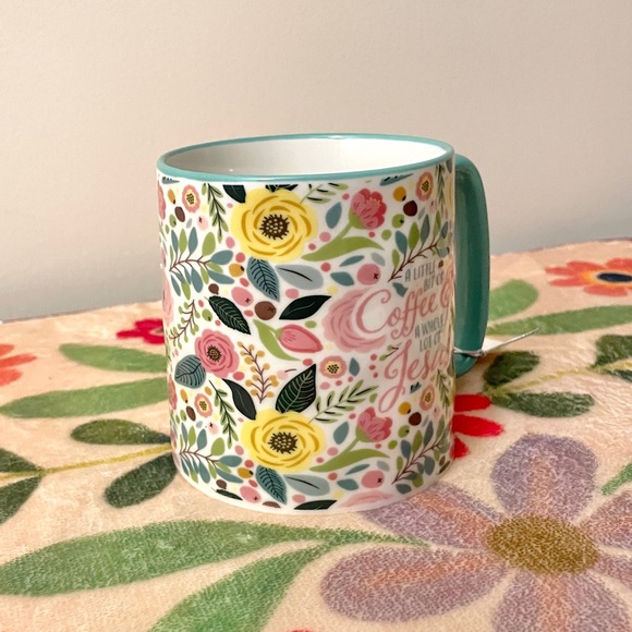 NWT Floral Coffee Mug with Inspirational Jesus Quote - Picture 4 of 7